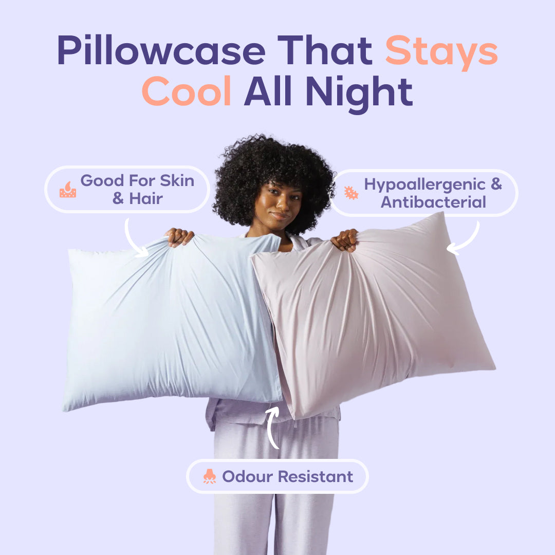 Mellow Cooling Pillowcase – Silky, Wrinkle-Free, All-Night Cooling Pillowcase for Skin & Hair
