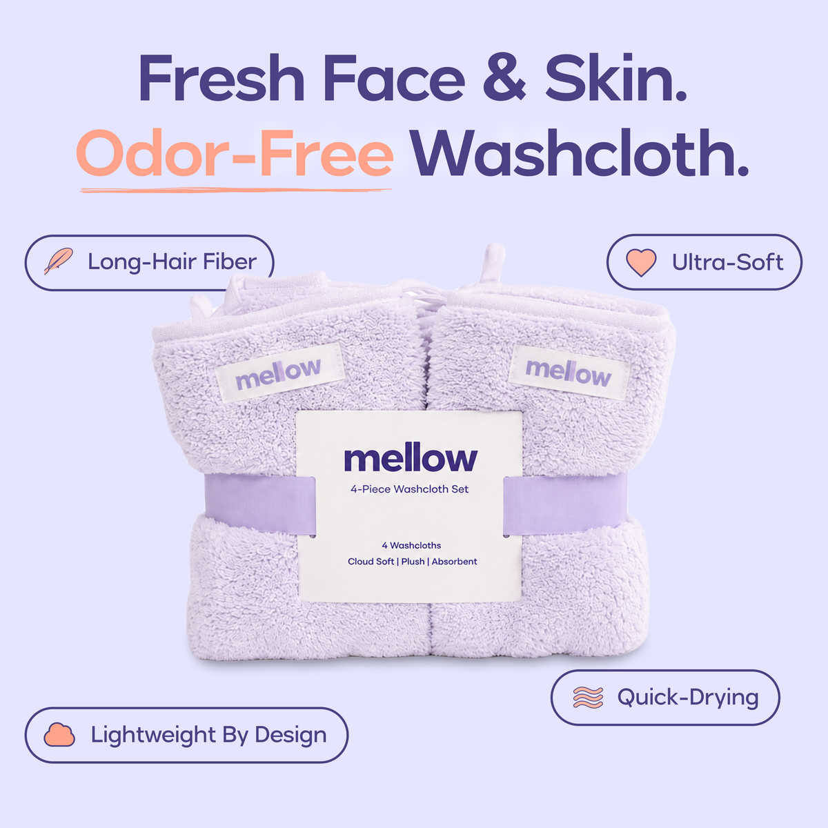 Cloud Plush Washcloths (4-Pack)