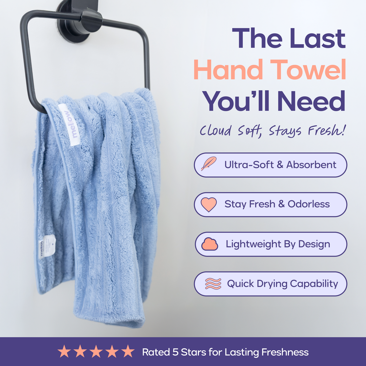 Ribbed Hand Towels (4-Pack)